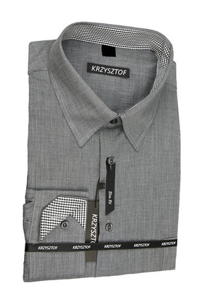 KRZYSZTOF koszula szara XL 43-44 176/182 dł. WZ231M_Slim Fit