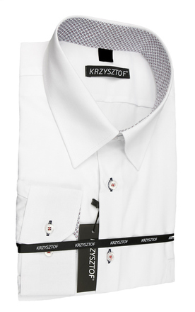 KRZYSZTOF koszula biała XL 43-44 176/182 dł. SLIM WZ264M