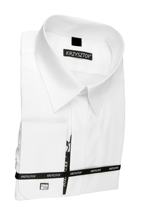 KRZYSZTOF koszula biała na spinki XXL 45-46 176/182 SLIM WZ700XL_176m
