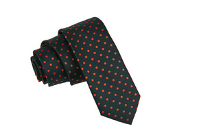 Granatowy w czerwone kropki krawat KRZYSZTOF 6cm KKRZ81K