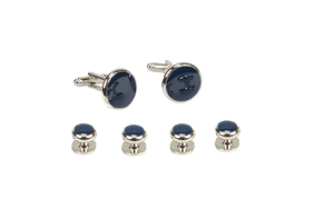 Spinki - guziki granatowe do koszuli smokingowej SHF7SGRA_4g