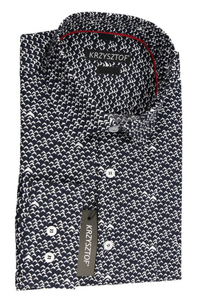 KRZYSZTOF koszula granatowa 45 182/188 dł. klasyczna WX51K