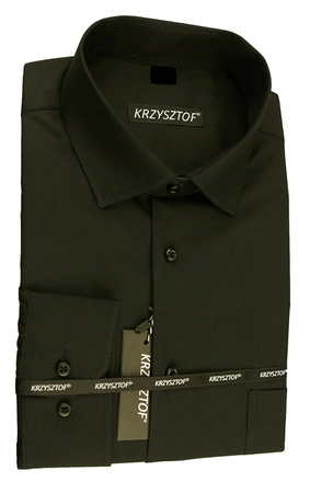 KRZYSZTOF koszula czarna 46 182/188 dł. WZ418K