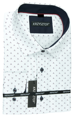 KRZYSZTOF koszula biała 48 182/188 dł. WZ443K