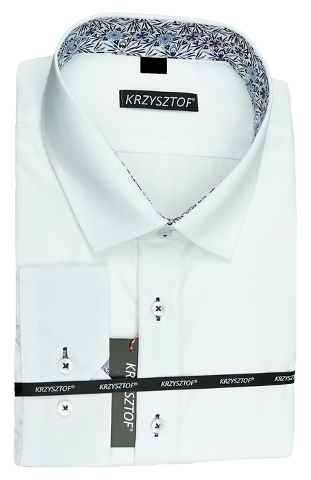 KRZYSZTOF koszula biała 48 182/188 dł. WZ511K