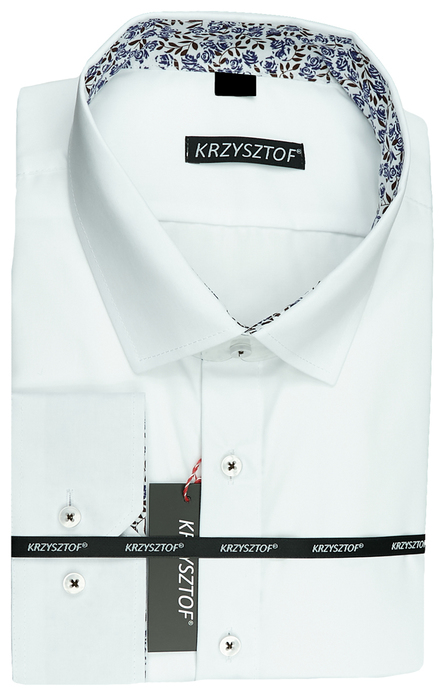 KRZYSZTOF koszula biała 48 182/188 dł. WZ513K