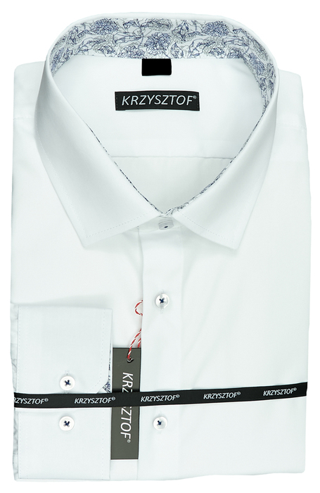 KRZYSZTOF koszula biała 46 182/188 dł. WZ523K