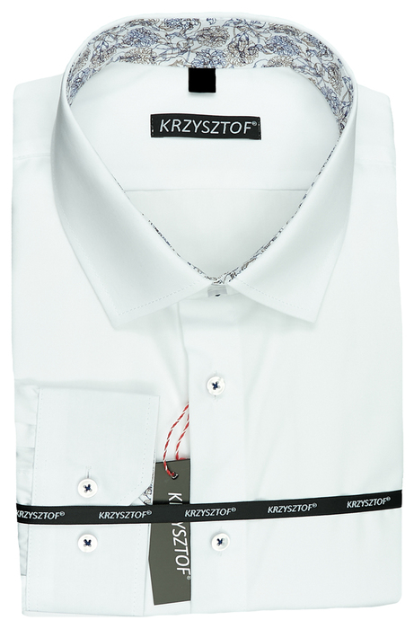 KRZYSZTOF koszula biała L 41-42 164/170 dł. WZ0524K