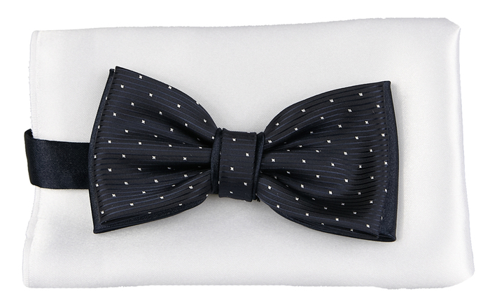 Mucha granatowa w białe kropki KRZYSZTOF mpKR18K