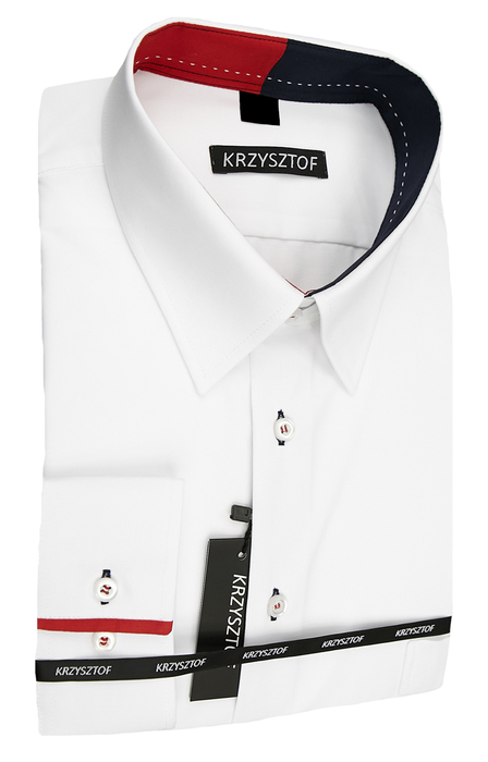 KRZYSZTOF koszula biała M 39-40 176/182 dł. WZ60K_M_176