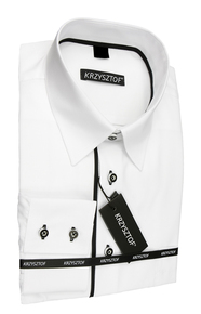 KRZYSZTOF koszula biała L 41-42 176/182 dł. SLIM WZ38M