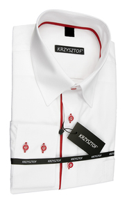 KRZYSZTOF koszula biała S 37-38 176/182 dł. SLIM WZ39M