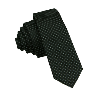 Czarny w białe kropki krawat KRZYSZTOF  5cm KKRZ69K