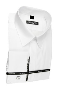 KRZYSZTOF koszula biała na spinki 46 176/182 WZ60046_176K