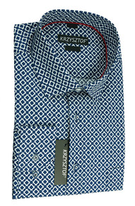 KRZYSZTOF koszula niebieska L 41-42 182/188 dł. WX52K