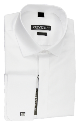 KRZYSZTOF koszula biała na spinki L 41-42 182/188 dł. WX80K
