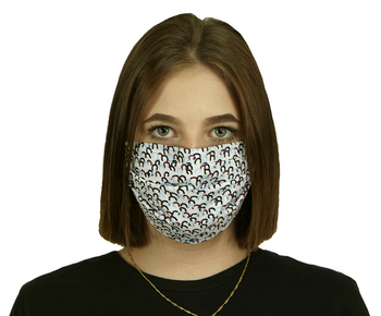 Maseczka ochronna uniwersalna biała we wzorki MOU5K