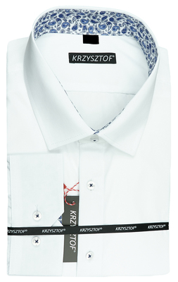 KRZYSZTOF koszula biała 48 182/188 dł. WZ509K