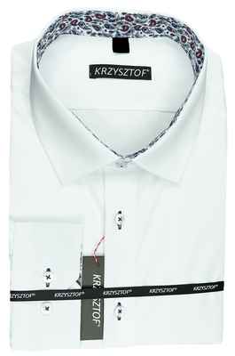 KRZYSZTOF koszula biała XL 43-44 170/176 dł. WZ0522K_170