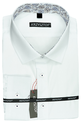 KRZYSZTOF koszula biała M 39-40 170/176 dł. WZ0524K
