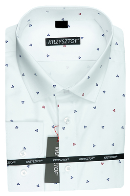 KRZYSZTOF koszula biała M 39-40 170/176 dł. WZ526K