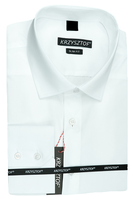 KRZYSZTOF koszula biała XXL 45-46 170/176 WZ529M Slim
