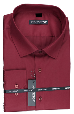 KRZYSZTOF koszula bordowa 43-44 182/188 dł. WZ436K