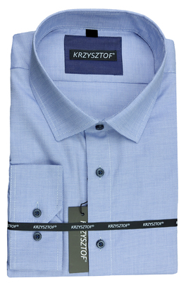 KRZYSZTOF koszula niebieska L 41-42 176/182 dł. WX136K