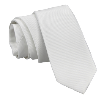 Biały krawat KRZYSZTOF  6cm KKRZ11K